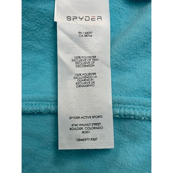 Spyder Women’s Full Zip Sweater Fleece Jacket Size Small Light Aqua Blue Cable K - Picture 9 of 12